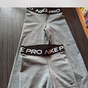 NikePro Heather Gray Leggings
